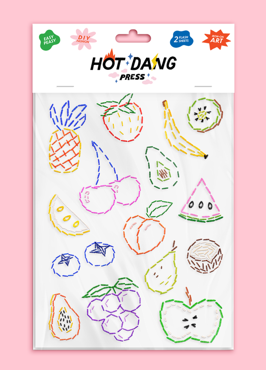 Fruit Embroidery Iron-On Sheet Set | Hot Dang Press (GA)