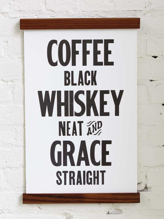 Coffee, Whiskey, Grace Letterpress Print | Old Try (WV)