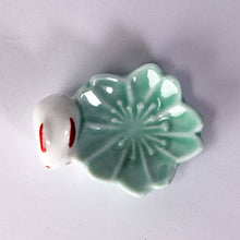 Load image into Gallery viewer, Sakura Rabbit Porcelain Chopsticks Rest