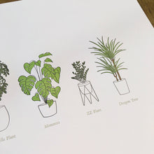 Load image into Gallery viewer, A Few Houseplants Letterpress Print | Susan Porteous (OR)