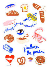 Load image into Gallery viewer, J'Adore Le Pain Iron-On Sheet Set | Hot Dang Press (GA)