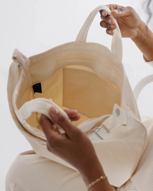 Zip Duck Bag | Horizontal | Natural Canvas | Baggu (Ca)