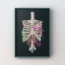 Load image into Gallery viewer, Floral Thoracic Cage Anatomy Art Print | Trisha Thompson Adams (OK)