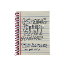 Load image into Gallery viewer, Boring Stuff Mini Passcode Journal | People I've Loved (CA)