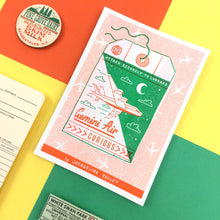 Load image into Gallery viewer, Gemini Zodiac A6 Risograph Print | Jacqueline Colley (UK)