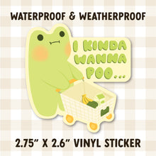 Load image into Gallery viewer, Poo Frog Vinyl Sticker | Goyangii (CA)
