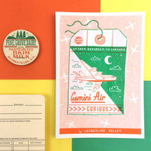 Load image into Gallery viewer, Gemini Zodiac A6 Risograph Print | Jacqueline Colley (UK)