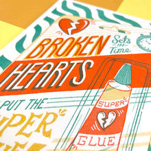 Load image into Gallery viewer, A5 Broken Hearts Risograph Print | Jacqueline Colley (UK)