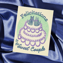 Load image into Gallery viewer, Felicitations to the Sweet Couple Risograph Wedding Card | Bromstad Printing Co. (VA)