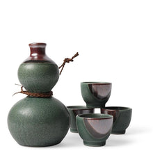 Load image into Gallery viewer, Green Aka Nagashi Sake Set | Miya (Japan)