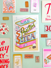 Load image into Gallery viewer, Positivity Tea Caddy A4 Risograph Print | Jacqueline Colley (UK)