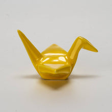 Load image into Gallery viewer, Origami Crane Ceramic Chopstick Rest – Yellow