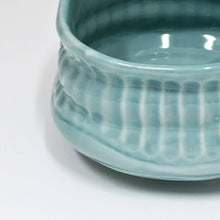 Load image into Gallery viewer, Turquoise Porcelain Mini Matcha Bowl | Ribbed Gloss Glaze | Japan