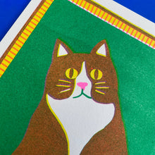 Load image into Gallery viewer, Black Cat Mini Risograph Print | Naomi Wilkinson (UK)