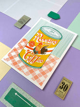 Load image into Gallery viewer, A5 Rooster's Roast Coffee tin Print | Jacqueline Colley (UK)