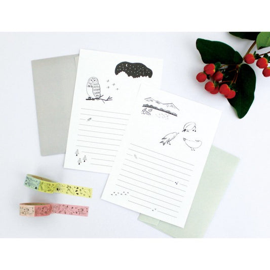 Squirrel Letterpress Letter Set Sylvan Series | Matoka (Japan)