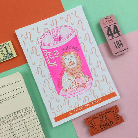 Leo Zodiac A6 Risograph Print | Jacqueline Colley (UK)