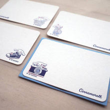 Load image into Gallery viewer, Cinnamoroll Letterpress Mini Notecard Set (set of 2) | Food | ditto ditto x Sanrio (HK)