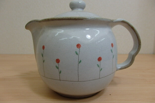 Red Azalea Kyusu Teapot | Mitsui Pottery (Japan)