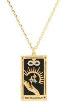 Load image into Gallery viewer, Tarot Card Necklace | Magician | 14K Gold/stainless steel | Christine Jehlickova (ONT)