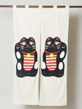 Load image into Gallery viewer, Lucky Cat Noren Curtain | Kaya | (Japan)
