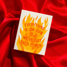 Load image into Gallery viewer, Everything Is On Fire Risograph Greeting Card | Bromstad Printing Co. (VA)