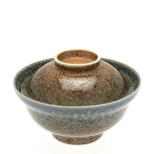 Load image into Gallery viewer, Ceramic Blue Sand Crackle Bowl w/ Lid (Japan)