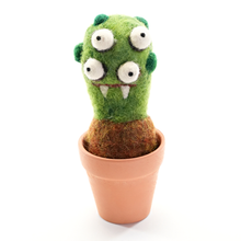 Load image into Gallery viewer, Handmade Wool Needle Felted Club Cactus Plant | Woolbuddy (CA)