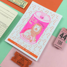 Load image into Gallery viewer, Leo Zodiac A6 Risograph Print | Jacqueline Colley (UK)
