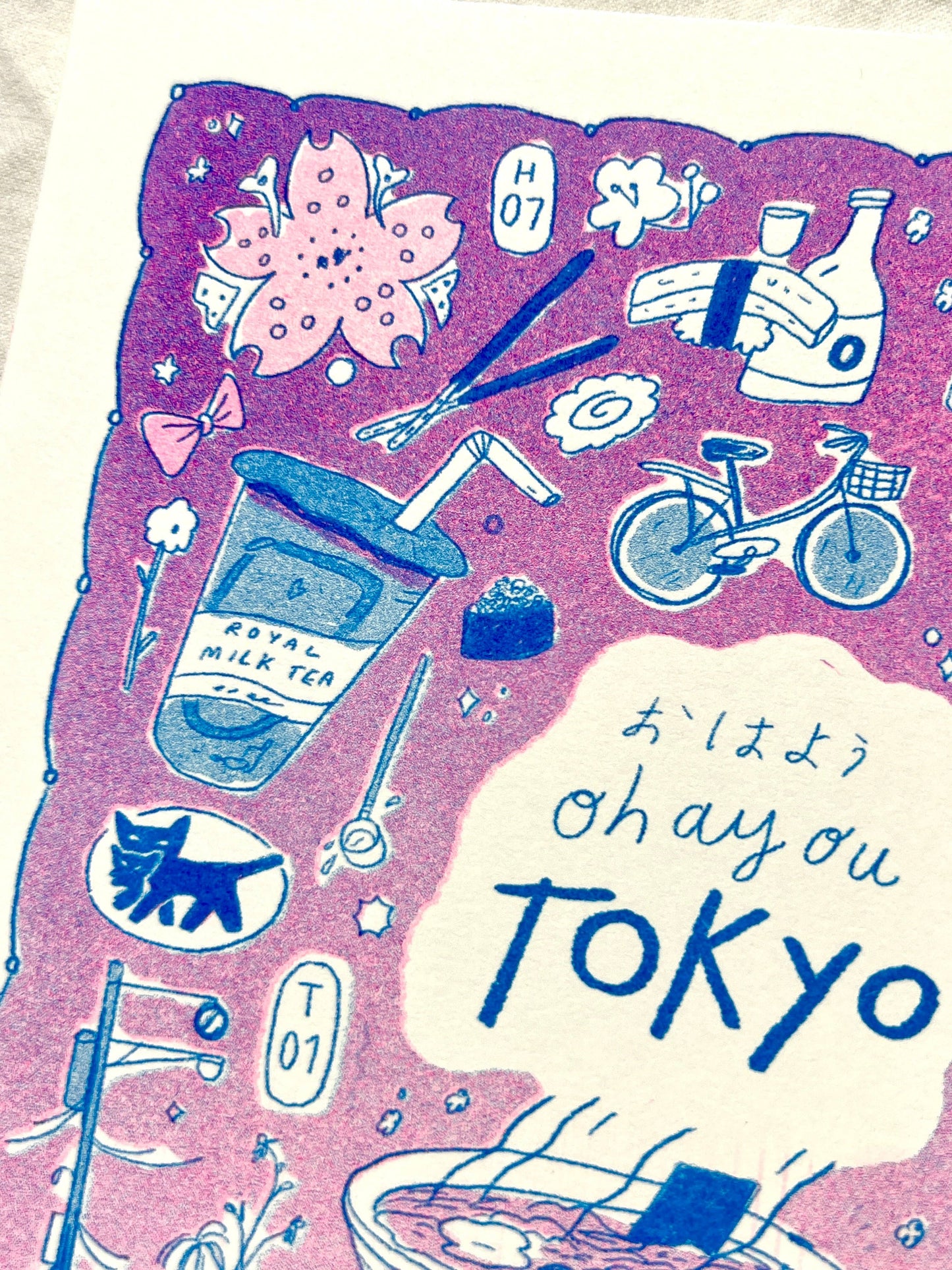 Travel Card Series Tokyo Risograph Print | Natalie Andrewson (CA)