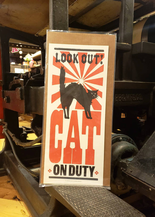 Cat On Duty Letterpress Print | Hatch Shop Prints (TN)