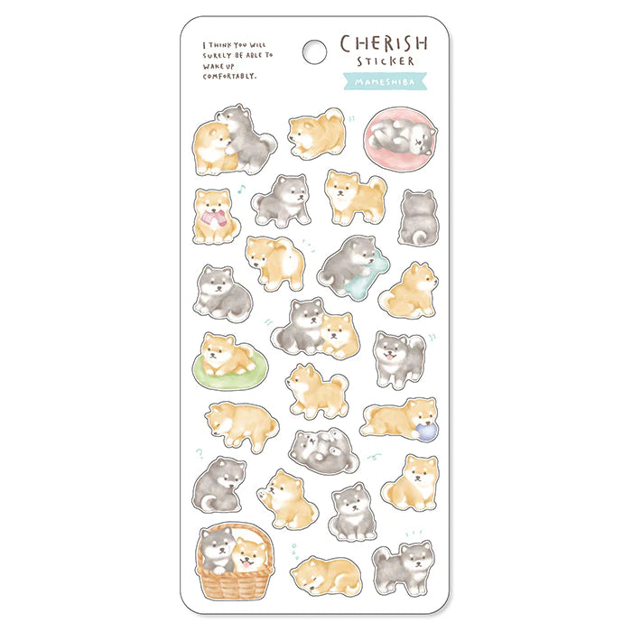 Mameshiba Cherish Sticker Sheet | Mind Wave (Japan)
