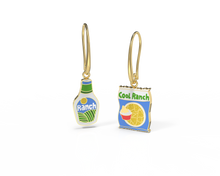 Load image into Gallery viewer, Cool Ranch Dressing Gold Junk Food Earrings | Yellow Owl Workshop (CA)