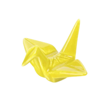 Load image into Gallery viewer, Origami Crane Ceramic Chopstick Rest – Yellow