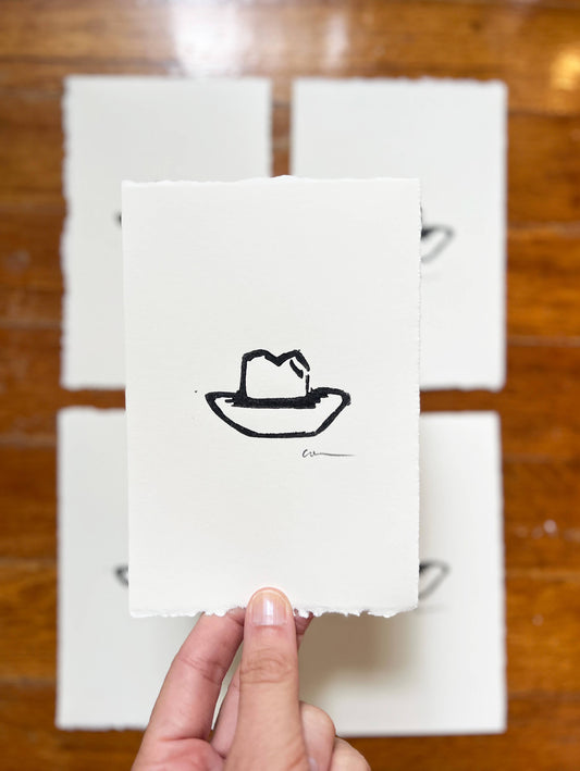 Mini Hat Linocut Print | Ellen Orchard (TX)