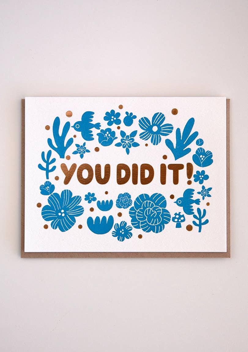 You Did It! Letterpress Card | Fugu Fugu Press (CA)