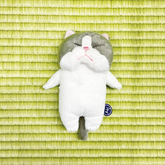 Gray & White Cat Sleeping Plush | AnimalStore.inc (Japan)