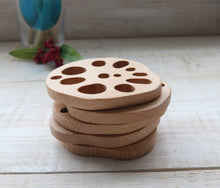 Load image into Gallery viewer, Lotus Root Beech Wood Coaster | Carpe Diem (Japan)