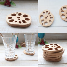 Load image into Gallery viewer, Lotus Root Beech Wood Coaster | Carpe Diem (Japan)