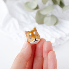 Load image into Gallery viewer, Ceramic Shiba Dog Brooch | Japan
