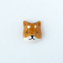 Load image into Gallery viewer, Ceramic Shiba Dog Brooch | Japan