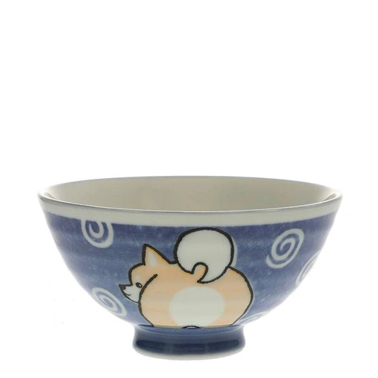 Ceramic Shiba Rice Bowl | Blue (Japan)