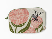 Load image into Gallery viewer, Mantis Woven Gauze Zipper Pouch | moritaMiW (Japan)