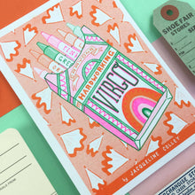 Load image into Gallery viewer, Virgo Zodiac A6 Risograph Print | Jacqueline Colley (UK)