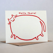 Load image into Gallery viewer, Hello Big Cat Flat Letterpress Note | Fugu Fugu Press (CA)