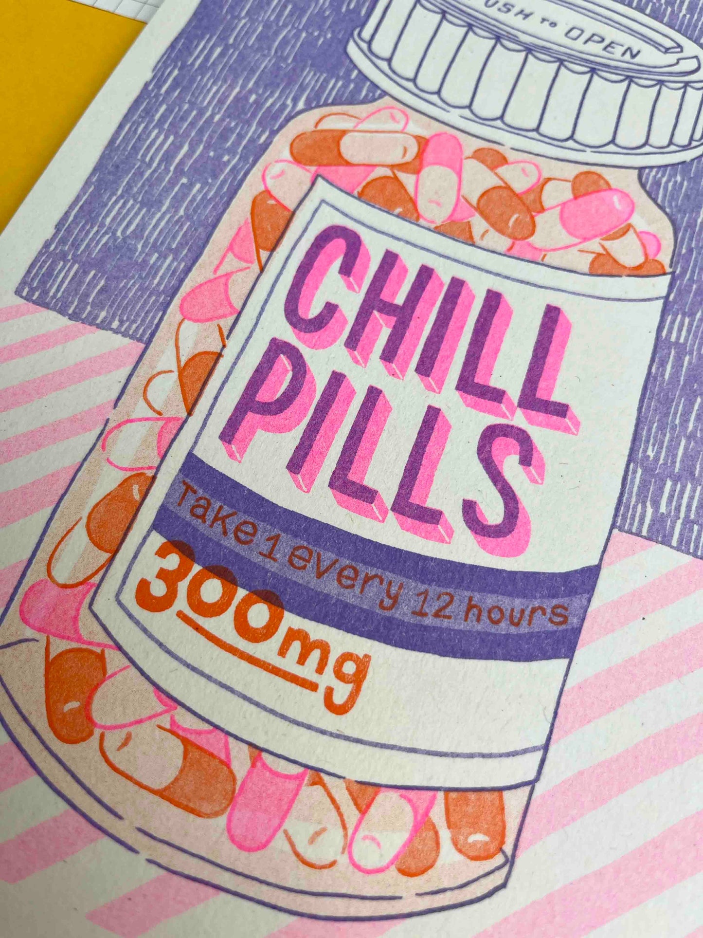 Chill Pills Risograph Print | Jacqueline Colley (UK)