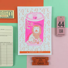 Load image into Gallery viewer, Leo Zodiac A6 Risograph Print | Jacqueline Colley (UK)