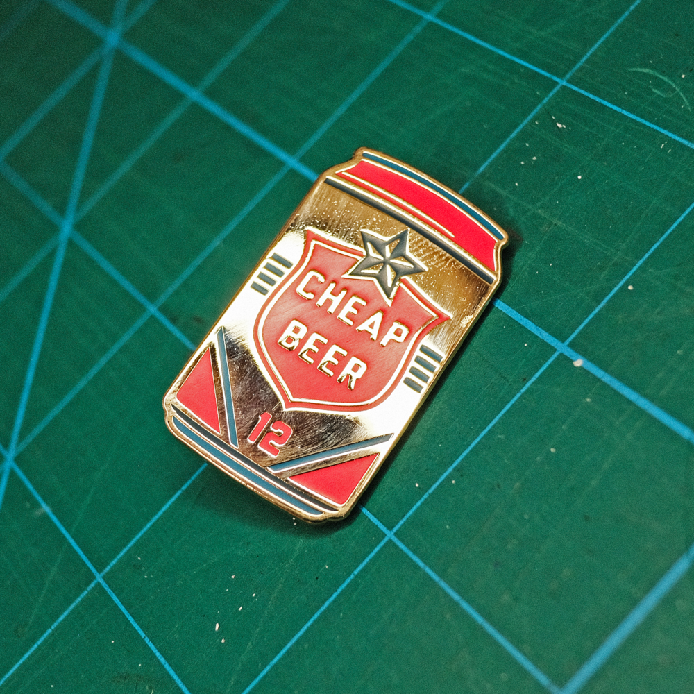Cheap Beer Enamel Pin | Luke Martin (MD)