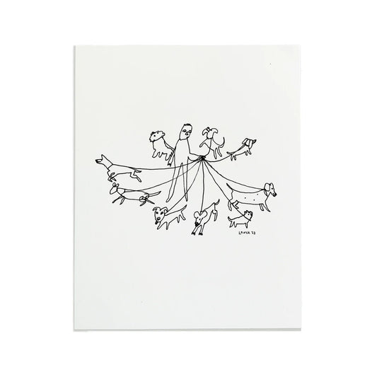 Dogwalker Letterpress Print | Liana Finck (NY)