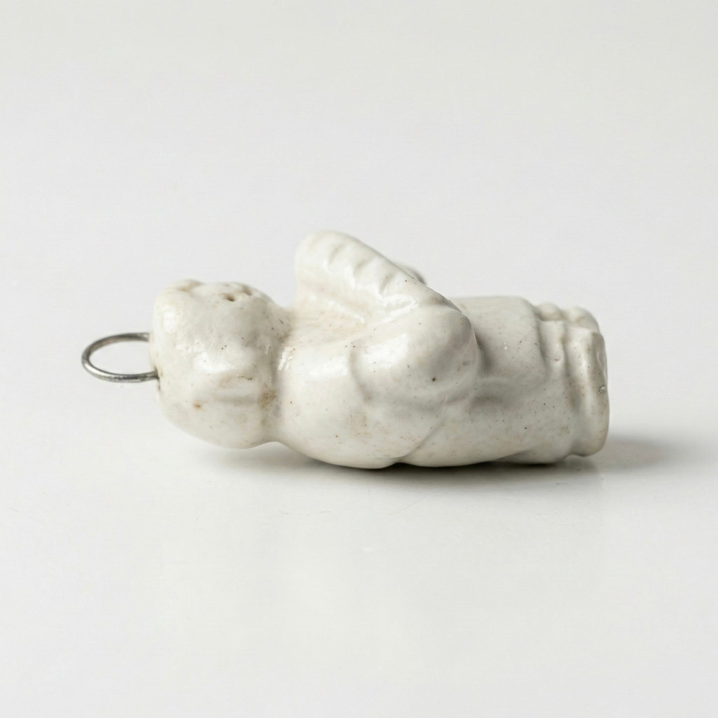 Boy with Baguette Pendant Handmade Stoneware Charm | Taitau Fung (HK)